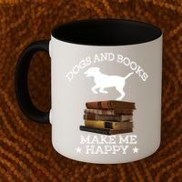 Dogs And Books Make Me Happy Cool Gift Coffee Mug thumb 2