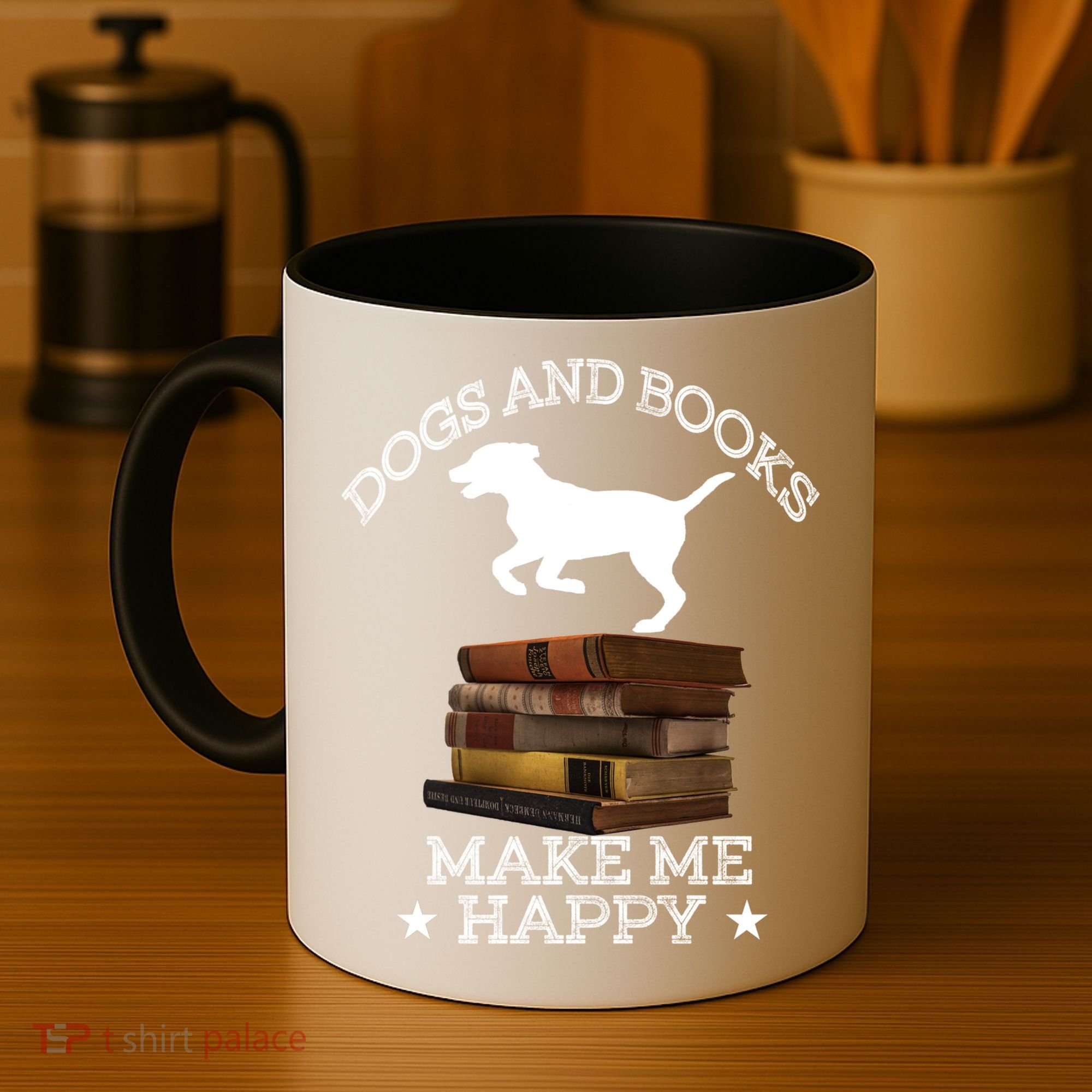 Dogs And Books Make Me Happy Cool Gift Coffee Mug