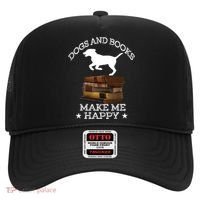 Dogs And Books Make Me Happy Cool Gift Hat thumb 0