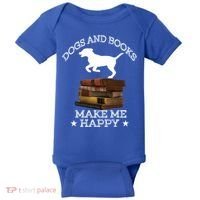 Dogs And Books Make Me Happy Cool Gift Baby Bodysuit thumb 0