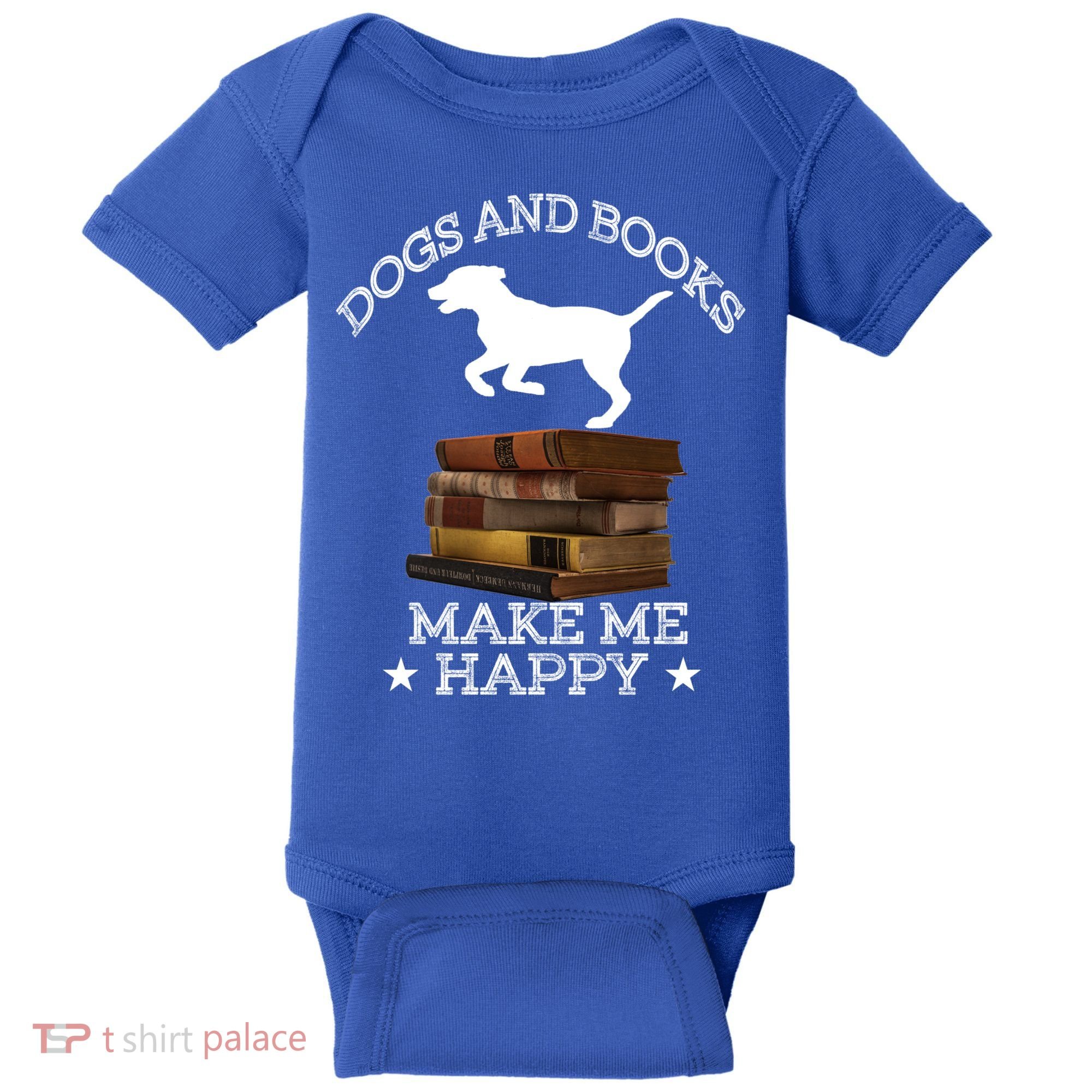 Dogs And Books Make Me Happy Cool Gift Baby Bodysuit