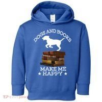 Dogs And Books Make Me Happy Cool Gift Toddler Hoodie thumb 0
