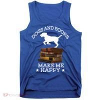Dogs And Books Make Me Happy Cool Gift Tank Top thumb 0