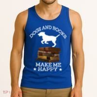 Dogs And Books Make Me Happy Cool Gift Tank Top thumb 3