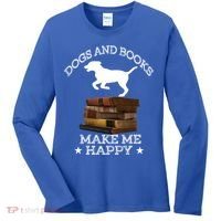 Dogs And Books Make Me Happy Cool Gift Women's Long Sleeve Shirt thumb 0