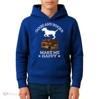 Dogs And Books Make Me Happy Cool Gift Kids Hoodie thumb 4