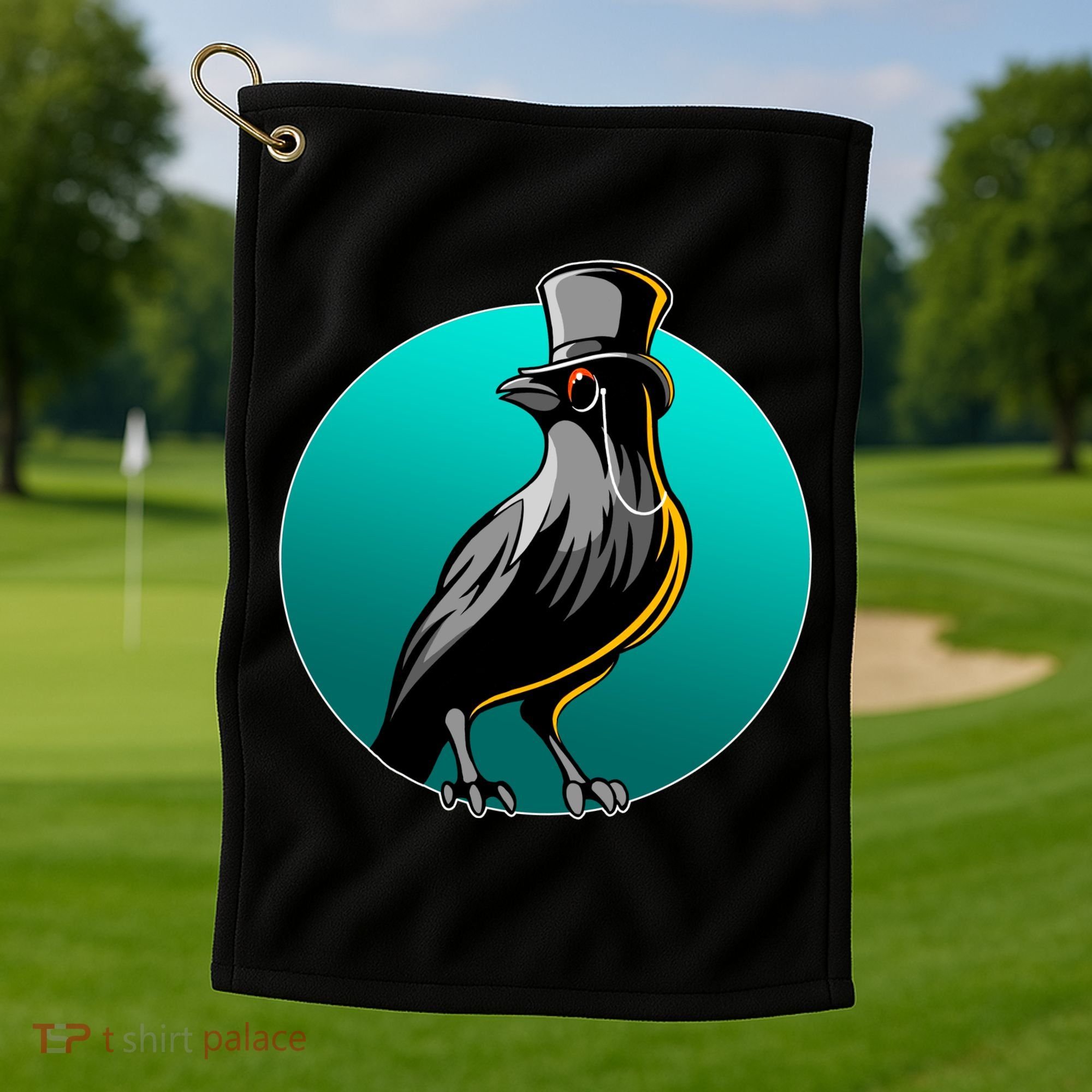 Dabber Raven Top Hat Golf Towel