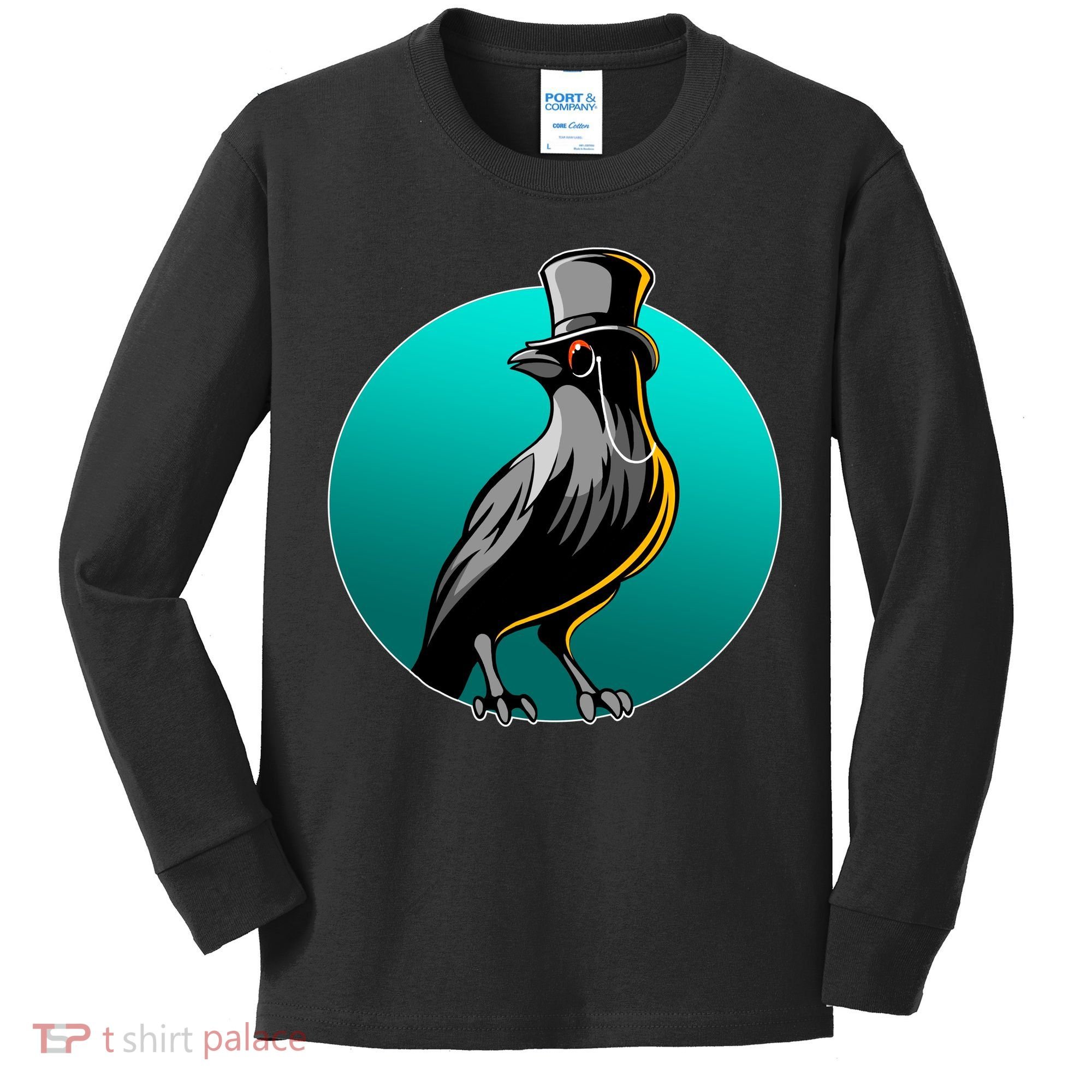 Dabber Raven Top Hat Kids Long Sleeve Shirt
