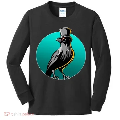 Dabber Raven Top Hat Kids Long Sleeve Shirt