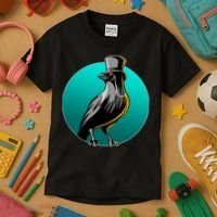 Dabber Raven Top Hat Kids T-Shirt thumb 3
