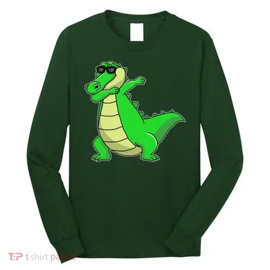 Dabbing Alligator Long Sleeve Shirt