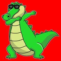 Dabbing Alligator Santa Hat thumb 1