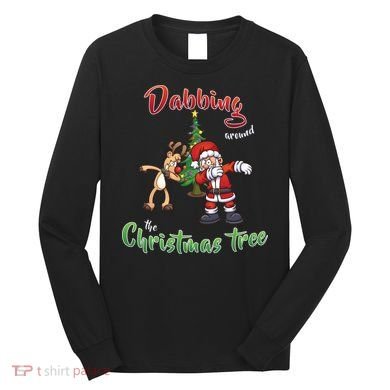Dabbing Around The Christmas Tree Long Sleeve Shirt