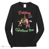 Dabbing Around The Christmas Tree Long Sleeve Shirt thumb 0
