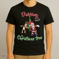 Dabbing Around The Christmas Tree T-Shirt thumb 3