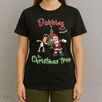 Dabbing Around The Christmas Tree T-Shirt thumb 4