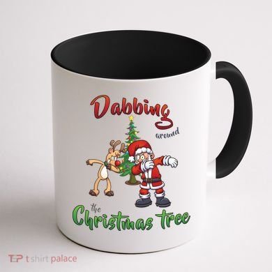 Dabbing Around The Christmas Tree Coffee Mug back
