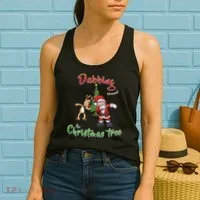 Dabbing Around The Christmas Tree Women's Tank Top thumb 2