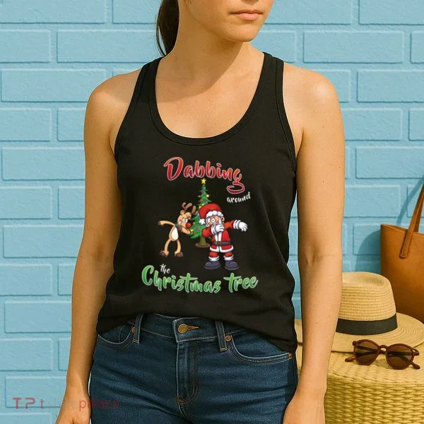 Dabbing Around The Christmas Tree Women's Tank Top
