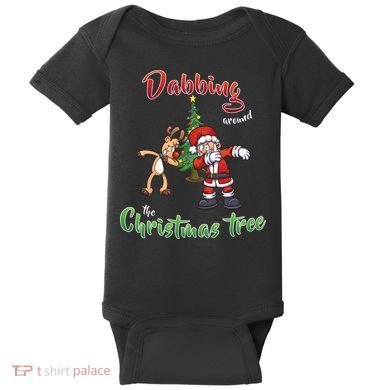 Dabbing Around The Christmas Tree Baby Bodysuit