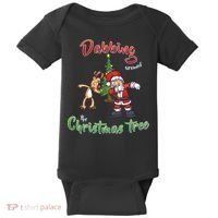 Dabbing Around The Christmas Tree Baby Bodysuit thumb 0
