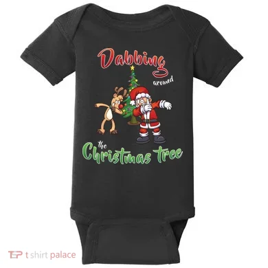 Dabbing Around The Christmas Tree Baby Bodysuit