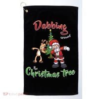 Dabbing Around The Christmas Tree Golf Towel thumb 0