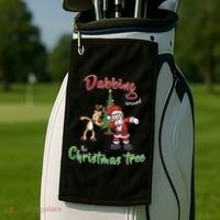 Dabbing Around The Christmas Tree Golf Towel thumb 2