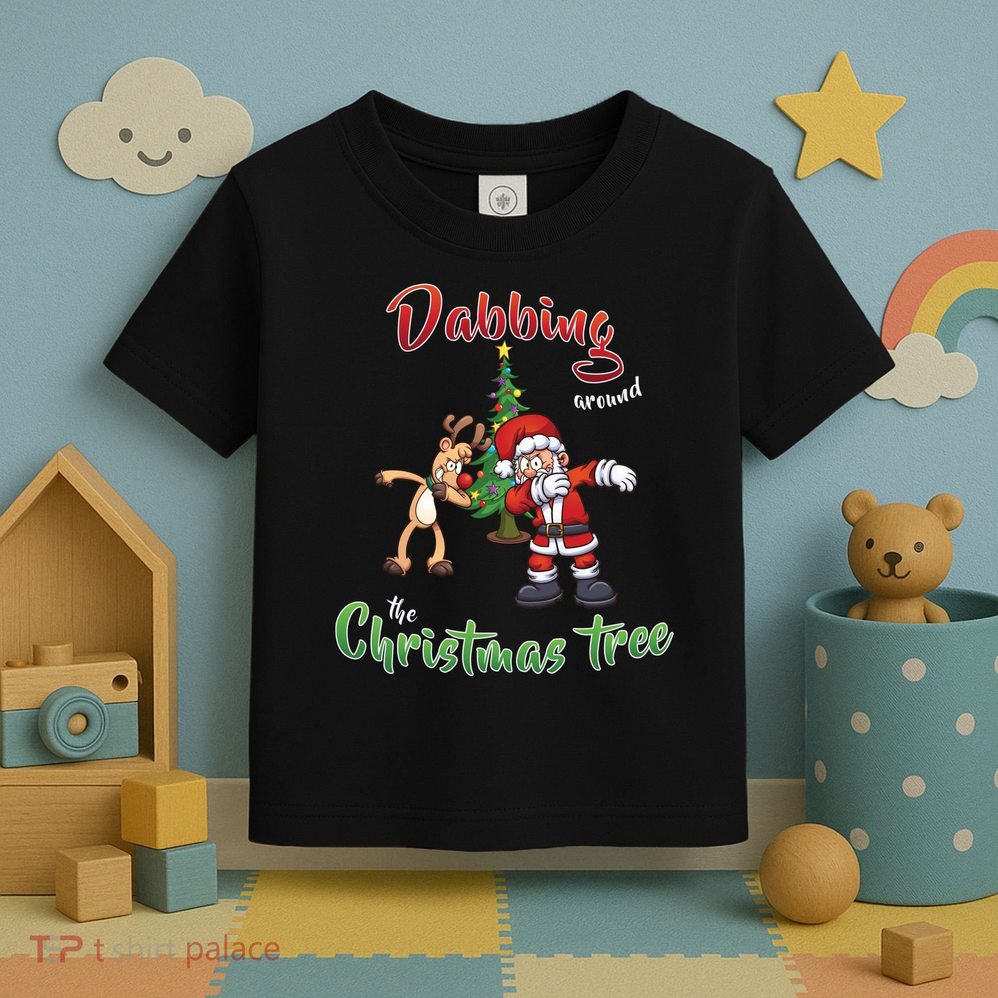 Dabbing Around The Christmas Tree Toddler T-Shirt