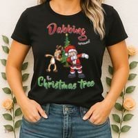 Dabbing Around The Christmas Tree Women's T-Shirt thumb 2