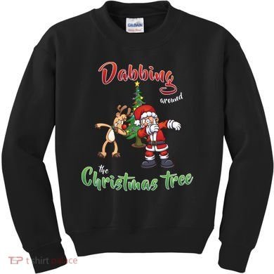 Dabbing Around The Christmas Tree Kids Sweatshirt
