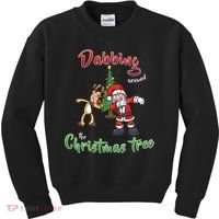 Dabbing Around The Christmas Tree Kids Sweatshirt thumb 0