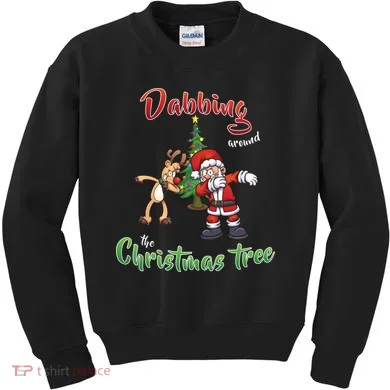 Dabbing Around The Christmas Tree Kids Sweatshirt