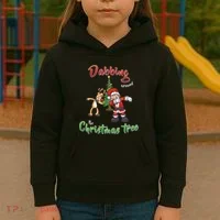 Dabbing Around The Christmas Tree Kids Hoodie thumb 3