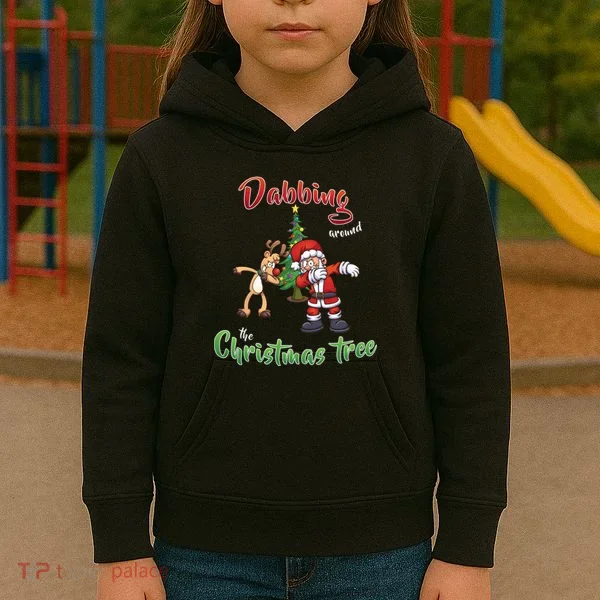Dabbing Around The Christmas Tree Kids Hoodie