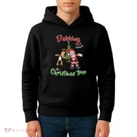 Dabbing Around The Christmas Tree Kids Hoodie thumb 4