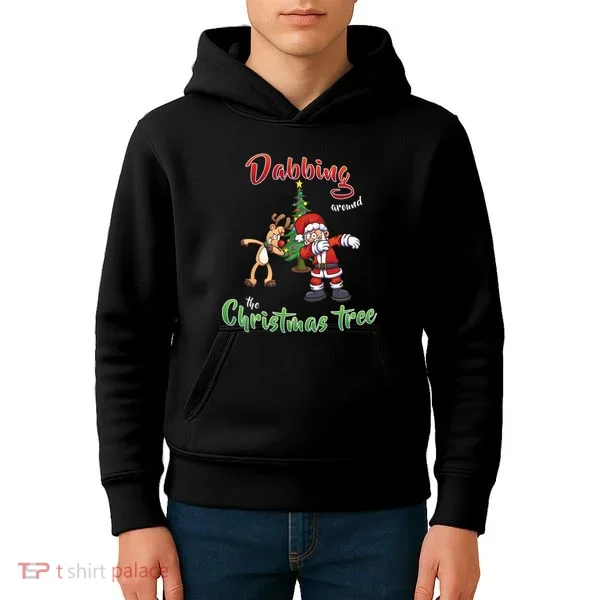 Dabbing Around The Christmas Tree Kids Hoodie