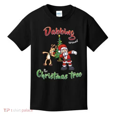 Dabbing Around The Christmas Tree Kids T-Shirt