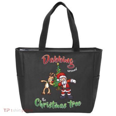 Dabbing Around The Christmas Tree Tote Bag