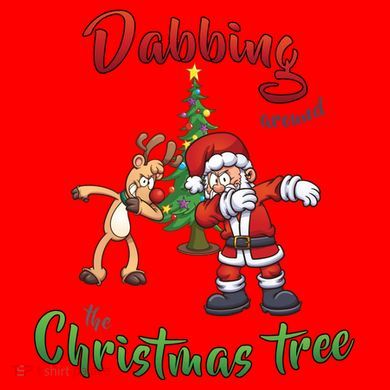 Dabbing Around The Christmas Tree Santa Hat