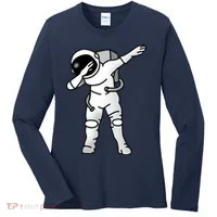 Dabbing Astronaut Women's Long Sleeve Shirt thumb 0