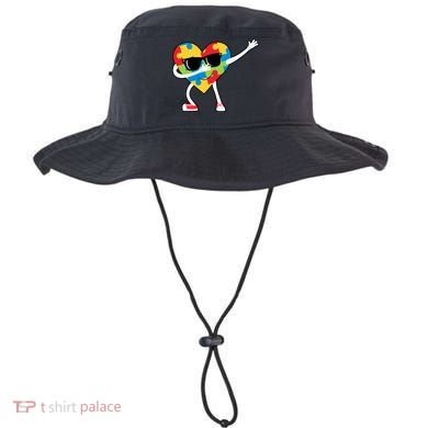 Dabbing Autism Awareness Puzzle Piece Heart Bucket Hat