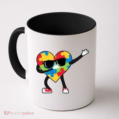 Dabbing Autism Awareness Puzzle Piece Heart Coffee Mug