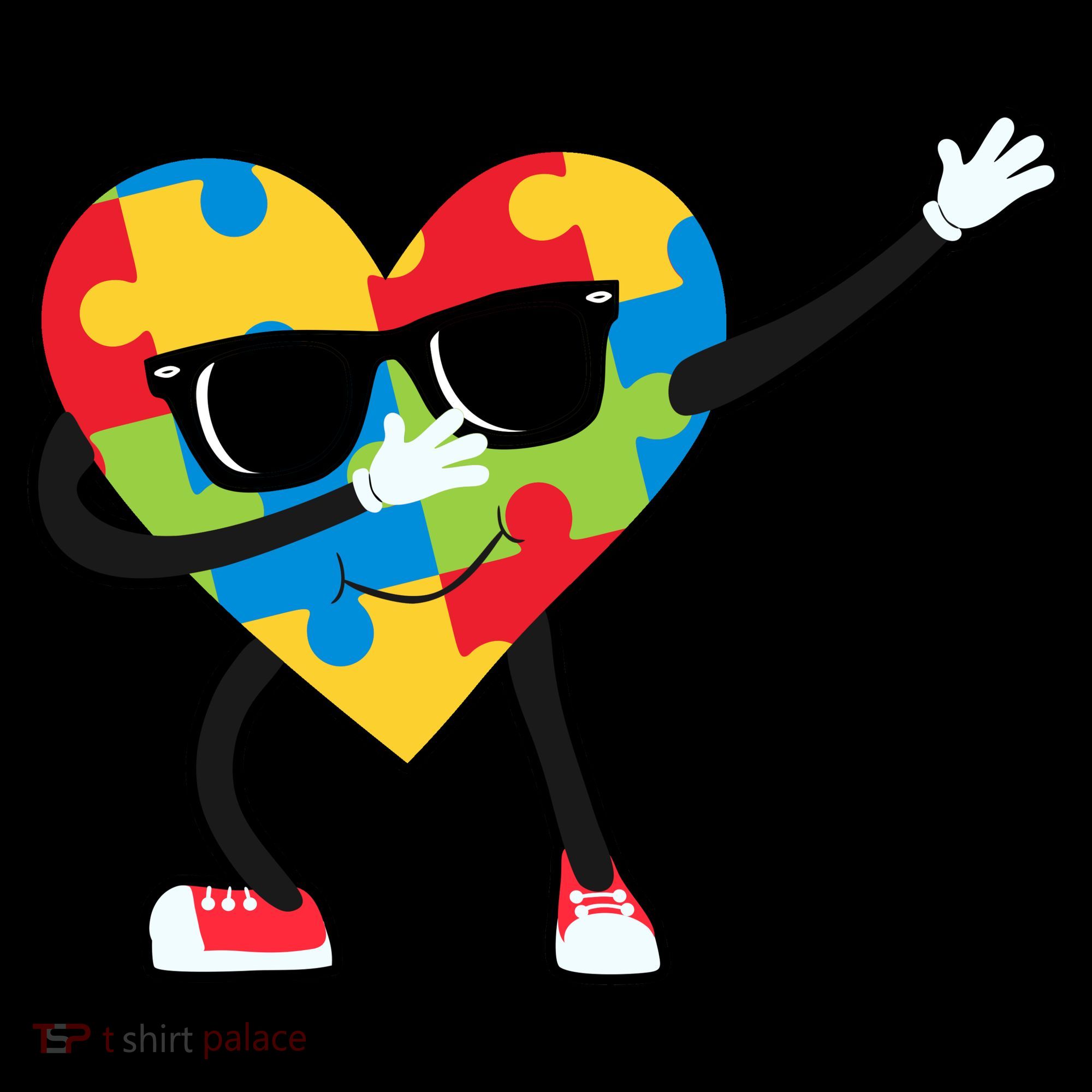 Dabbing Autism Awareness Puzzle Piece Heart Coffee Mug