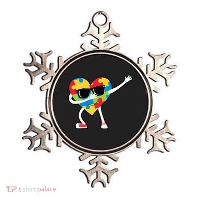 Dabbing Autism Awareness Puzzle Piece Heart Ornament