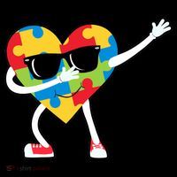 Dabbing Autism Awareness Puzzle Piece Heart Ornament thumb 1