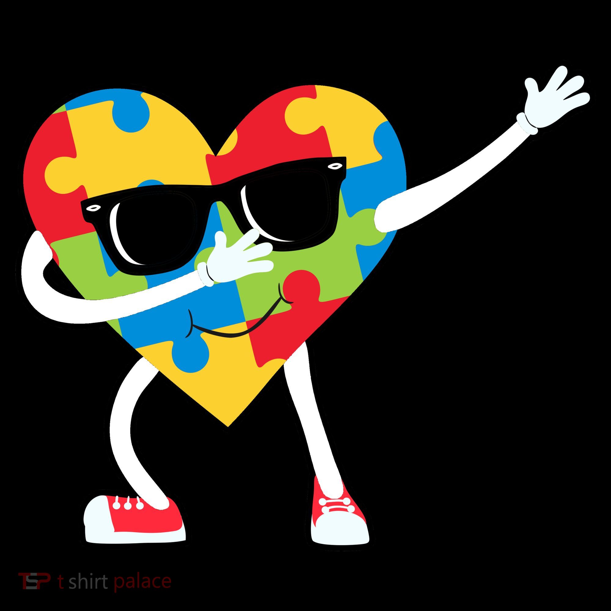 Dabbing Autism Awareness Puzzle Piece Heart Ornament