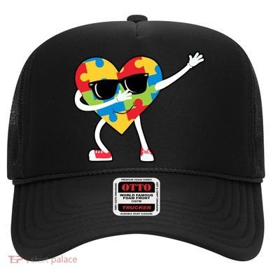 Dabbing Autism Awareness Puzzle Piece Heart Hat