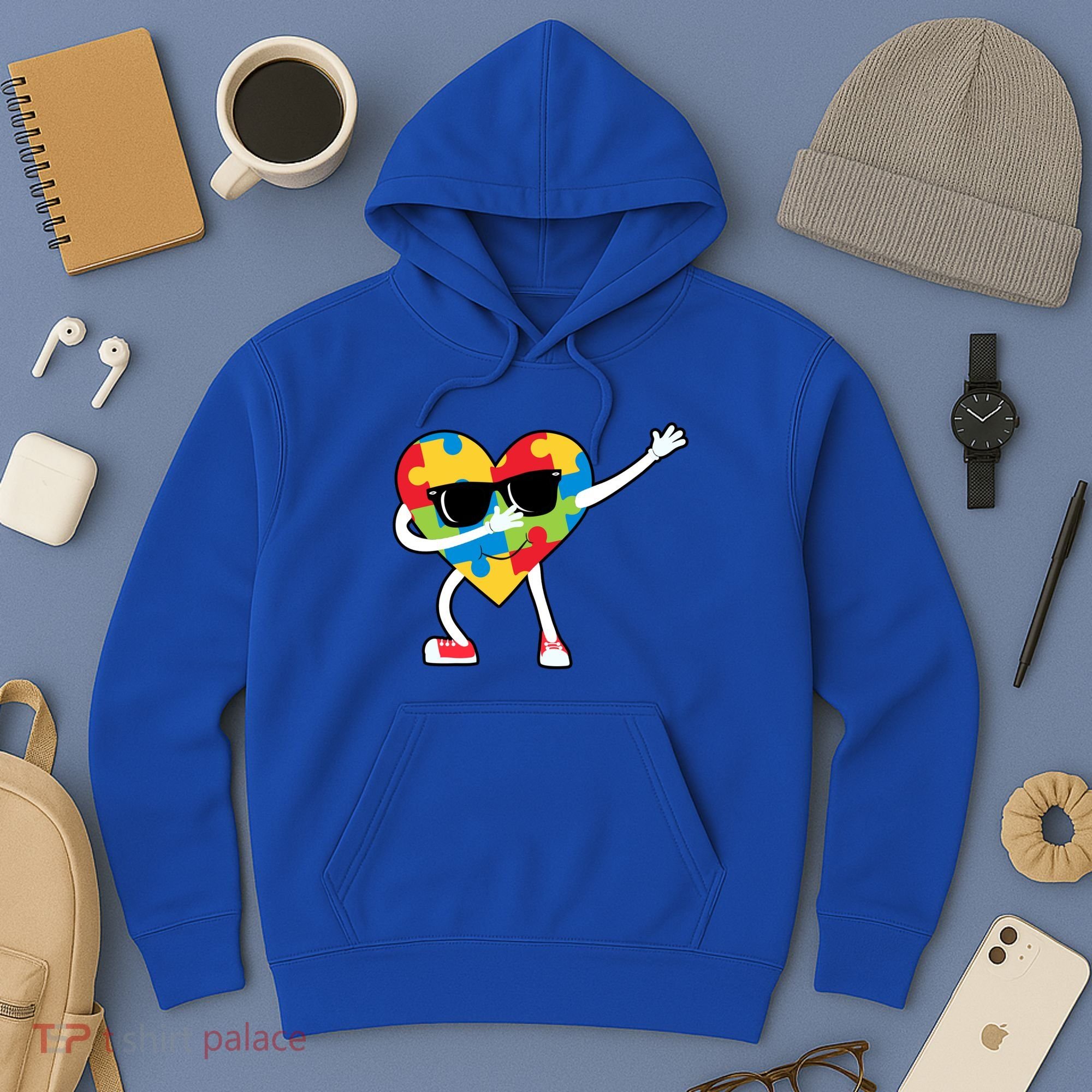 Dabbing Autism Awareness Puzzle Piece Heart Hoodie
