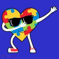 Dabbing Autism Awareness Puzzle Piece Heart Long Sleeve Shirt thumb 2